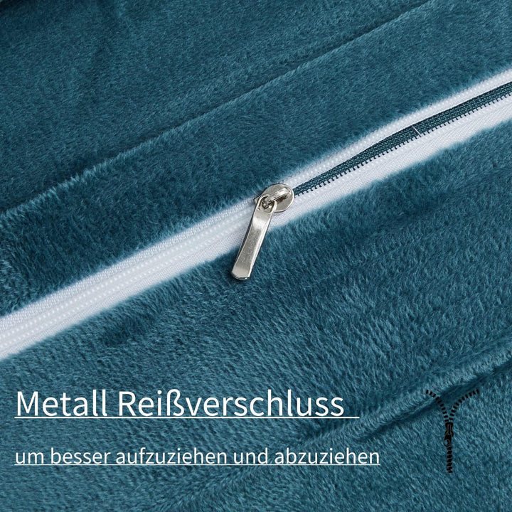 Boqingzhu Plüsch Bettwäsche 155×220cm Biber Petrol Blau Flanell Winter Warm Kuschelig Flauschig Bett
