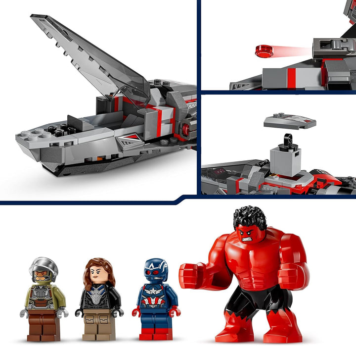 LEGO Marvel Showdown zwischen Captain America und Red Hulk, Geschenk für Kinder, Set mit baubarem Je