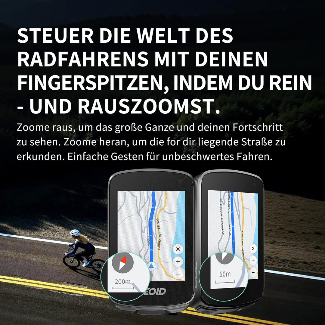GEOID CC700 Pro GPS Fahrradcomputer mit 2,8 Zoll Touchscreen Farbbildschirm – Kabelloser Fahrradtach