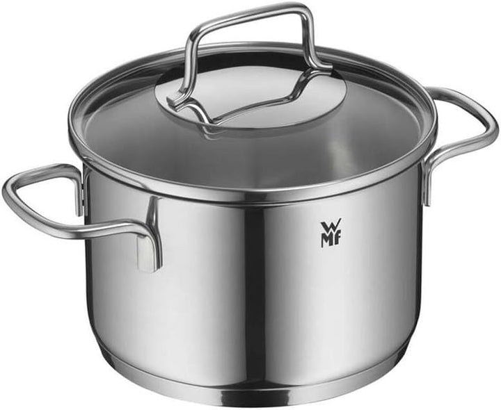 WMF Astoria Topfset Induktion 5-teilig, Kochtopf Set mit Glasdeckel, Cromargan Edelstahl poliert, In