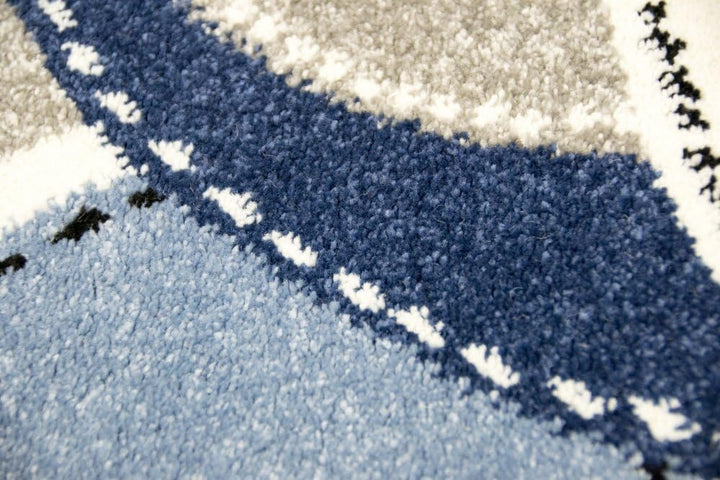 CARPETIA Teppich Kinderzimmer Babyzimmer Jungen AFFE Pirat blau crème grau schwarz Grösse 80 cm Rund