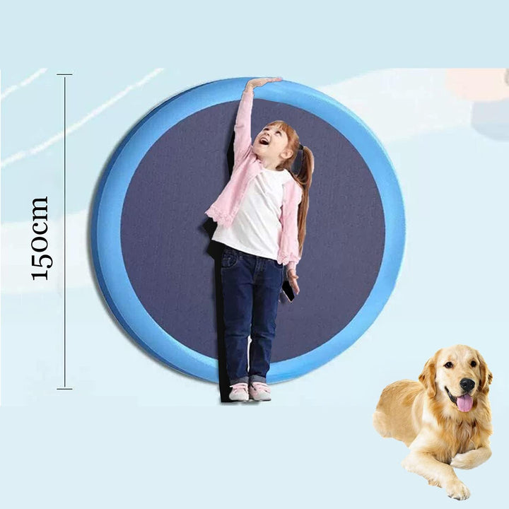 Planschbecken für Haustiere und Kinder, 150 cm Sprinkler- und Spritzwasser-Spielmatte,Hunde Planschb