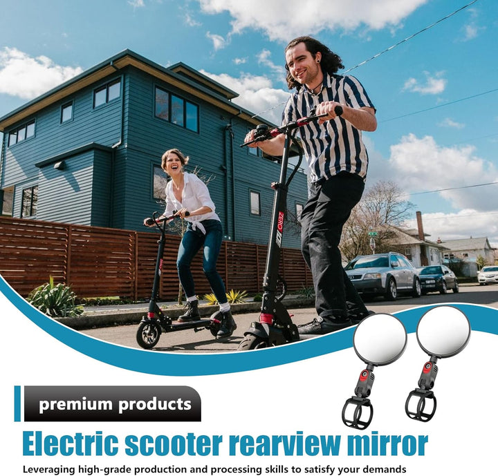 Scooter Rückspiegel Scooter, Einstellbarer Rückspiegel Für E-Scooter, Elektroroller-Zubehör, Kompati