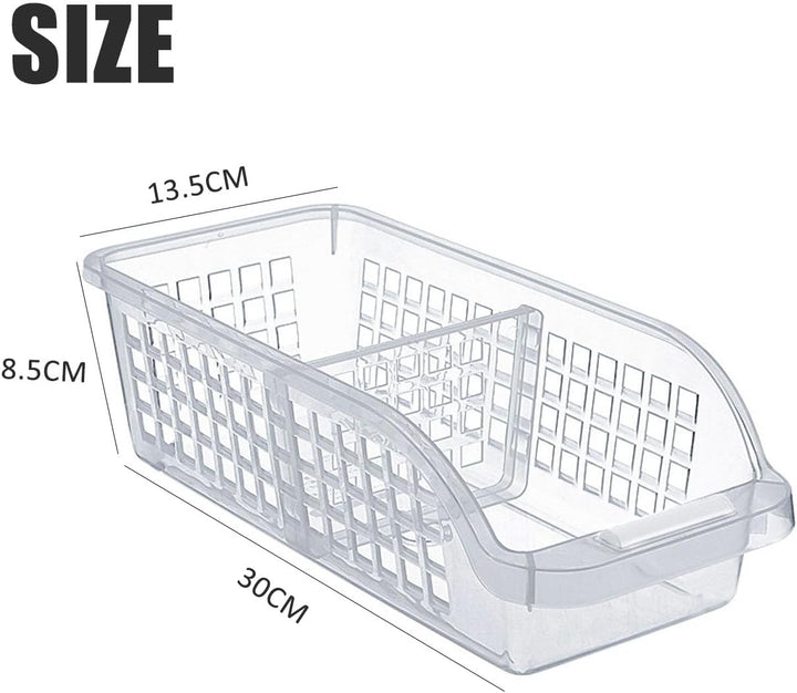 3PCS Kühlschrank Organizer mit einem Teiler - Küche Kunststoff Aufbewahrungsbox, Clear Organizer, St