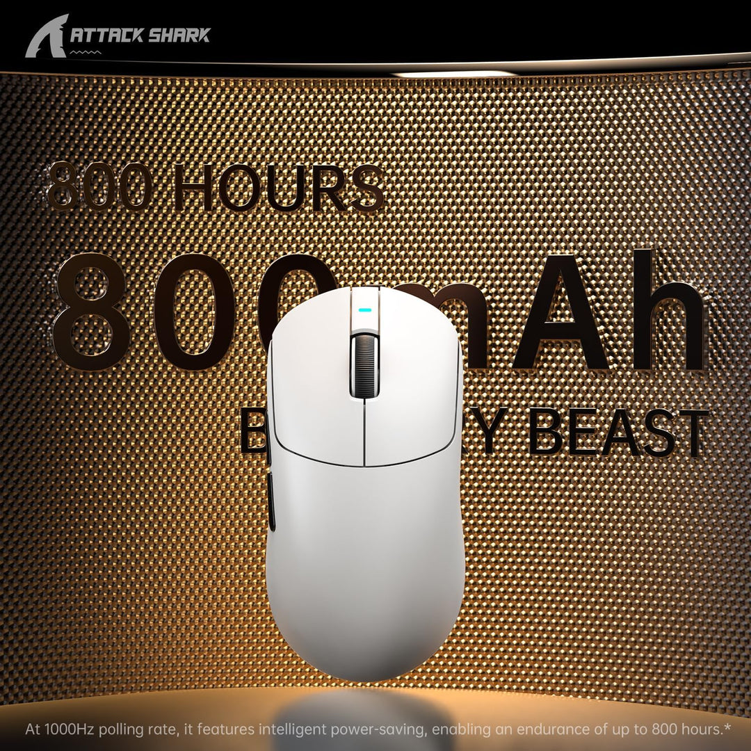 ATTACK SHARK X8 Ultimate Mouse for Large Hand, 65g Superlight, Nordic 54L15MCU, PixArt PAW3950MAX Ga