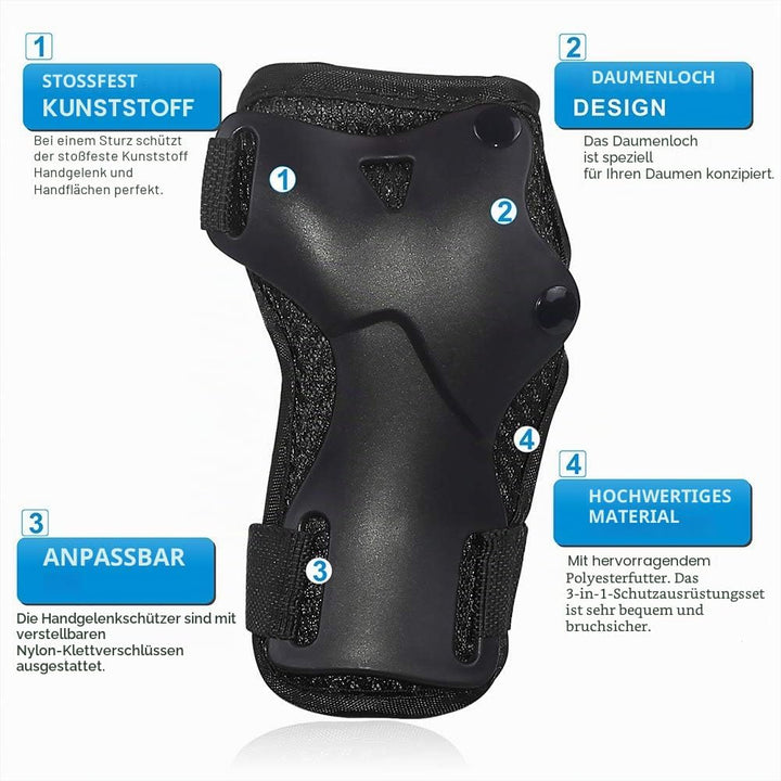 LANOVAGEAR Knieschoner Kinder 2-16 Jahre Schoner Inliner Kinder - Skate Protektoren Set-6er - Kniesc