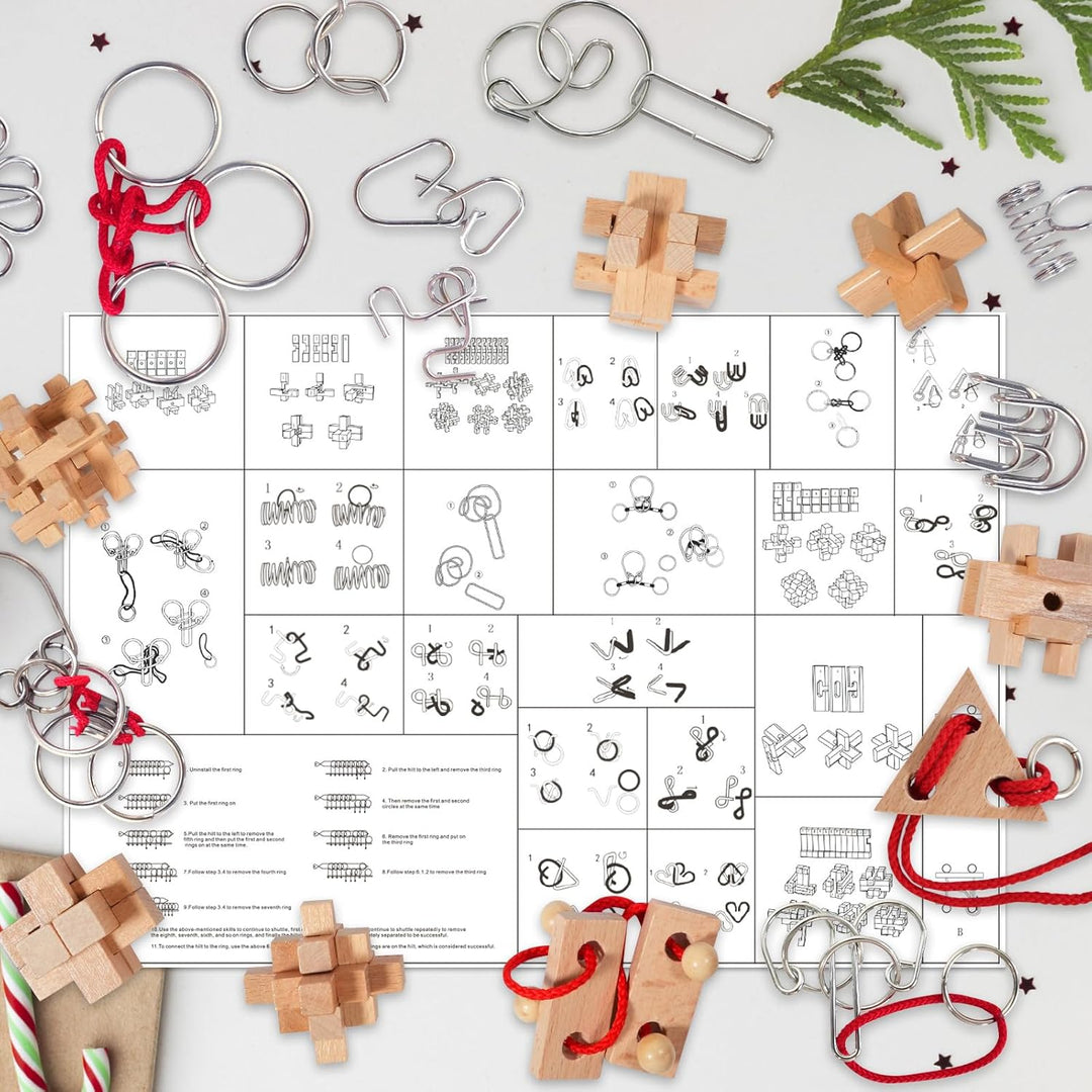 Adventskalender 2025 Knobelspiele für Kinder & Erwachsene-24 Tage von Weihnachtskalender Geschenke m