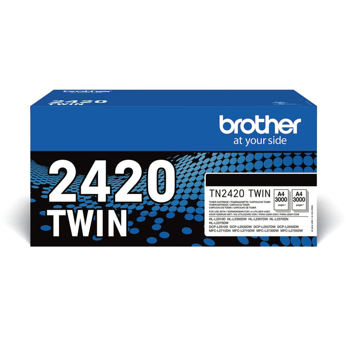 Brother TN2420TWIN Bundle mit 2 Tonern, schwarz, ca. 6000 Seiten, für MFCL2710DW/MFCL2710DN/MFCL2730