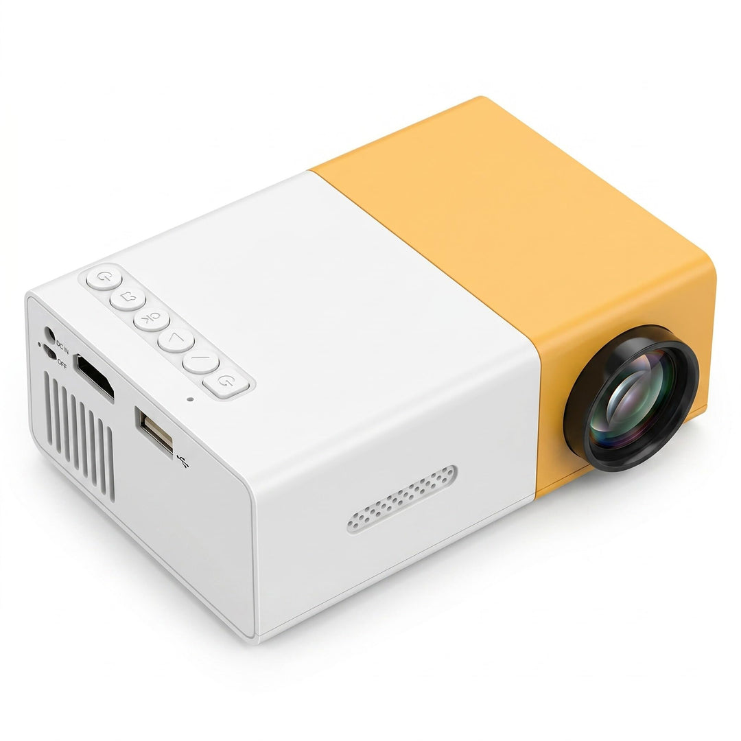 YG300 Tragbarer Projektor, 4:3 HD 1080P Kleiner Filmprojektor, Unterstützt USB, HD, AV, Speicherkart