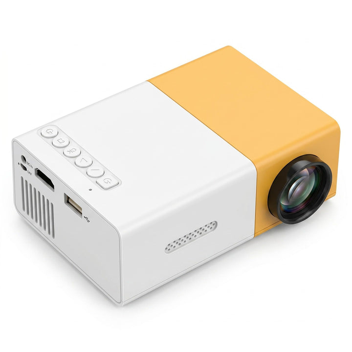 YG300 Tragbarer Projektor, 4:3 HD 1080P Kleiner Filmprojektor, Unterstützt USB, HD, AV, Speicherkart