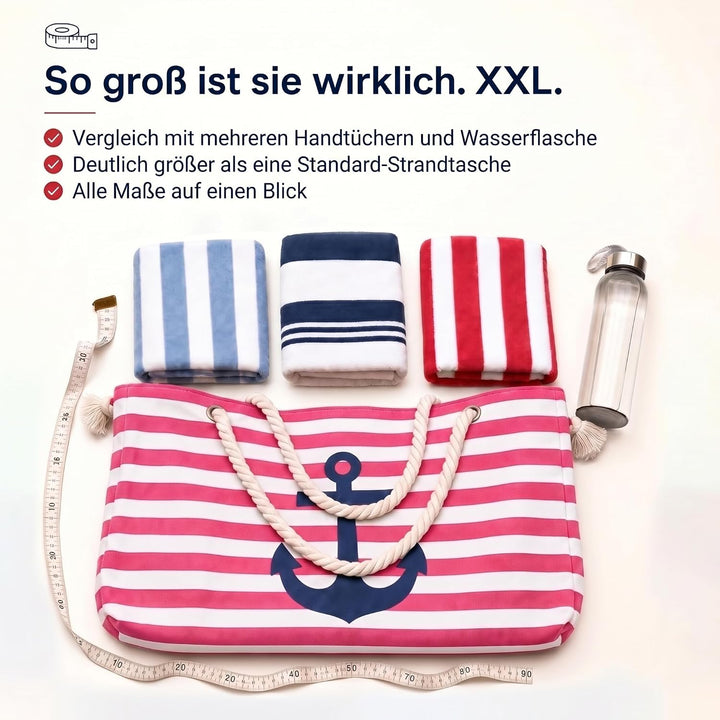 Sonia Originelli Strandtasche Weekender Shopper maritim gestreift bedruckt Seilkordeln