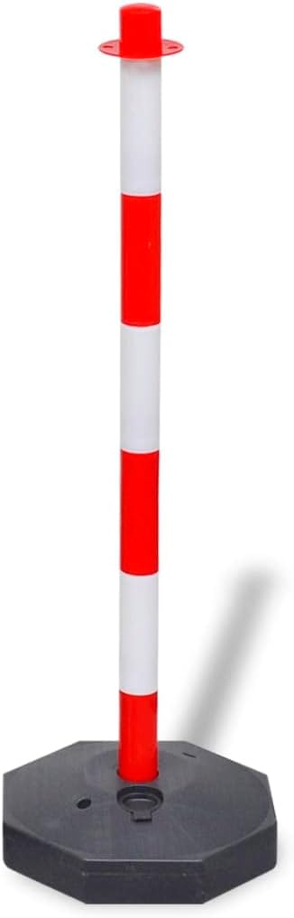 vidaXL Absperrpfosten Kettenständer Poller mit 10m Kunstoffkette Absperrkette 2 Stck Rot