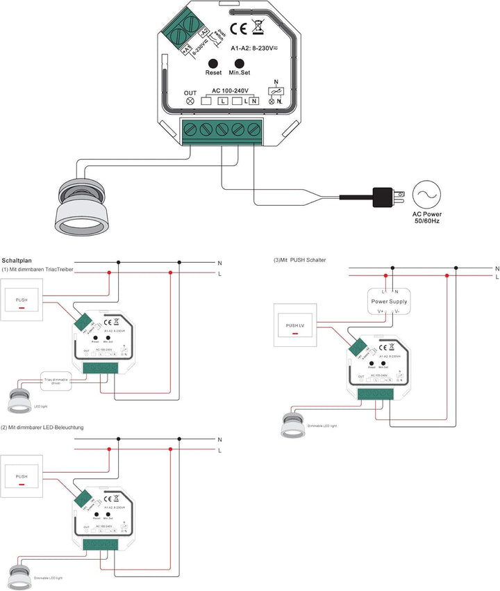 LED CONNEX Zigbee Phasendimmer/Phasenabschnitt Dimmer LED: 230W bis 400W