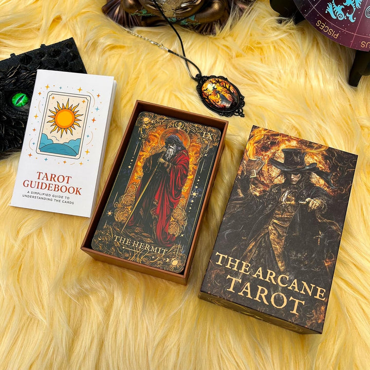 Dunkles Gothic-Tarotkartenspiel, einzigartig, Tarotkarten für Anfänger, Tarotkarten mit Begleitbuch,
