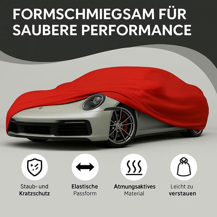 Car-e-Cover© Indoor Car Cover - Premium Autoabdeckung Perfect Stretch – Formanpassende, atmungsaktiv