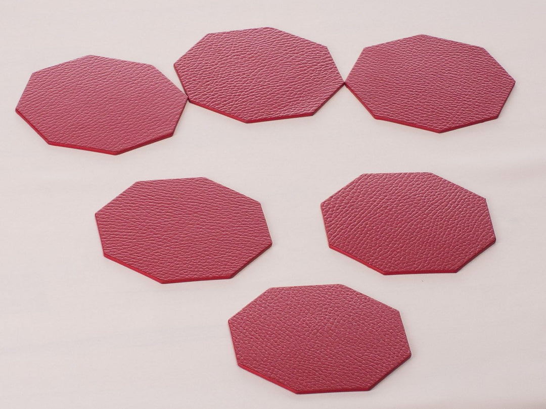 Nikalaz Platzsets und Untersetzer (2er Set), recyceltem Leder Platzdeckchen 40 x 30 cm (ROT) 2er set