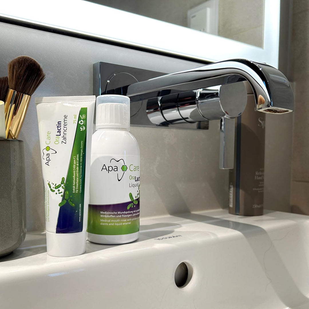 Apa Care Liquid 2 Flaschen | Die Mundspülung mit Hydroxylapatit und Präbiotika | Künstlicher Zahnsch