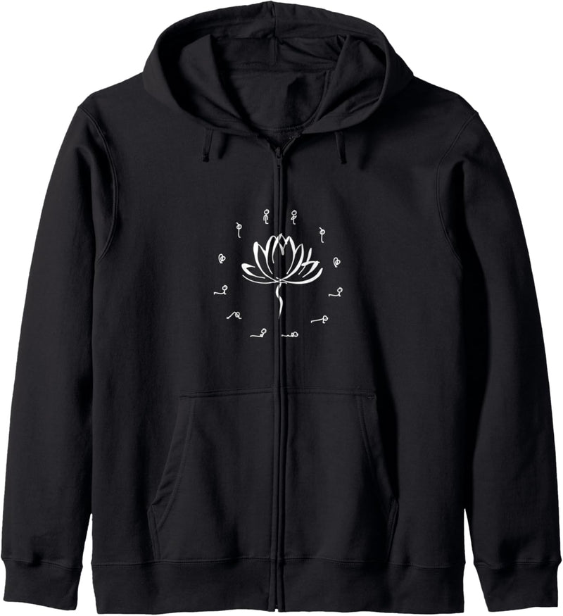 Yoga Sonnenanbetung Yoga Symbol Lotusblume Kapuzenjacke