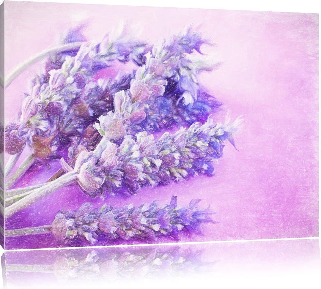 Pixxprint Lavendel als Leinwandbild/Grösse: 100x70 / Wandbild/Kunstdruck/fertig bespannt, 100x70