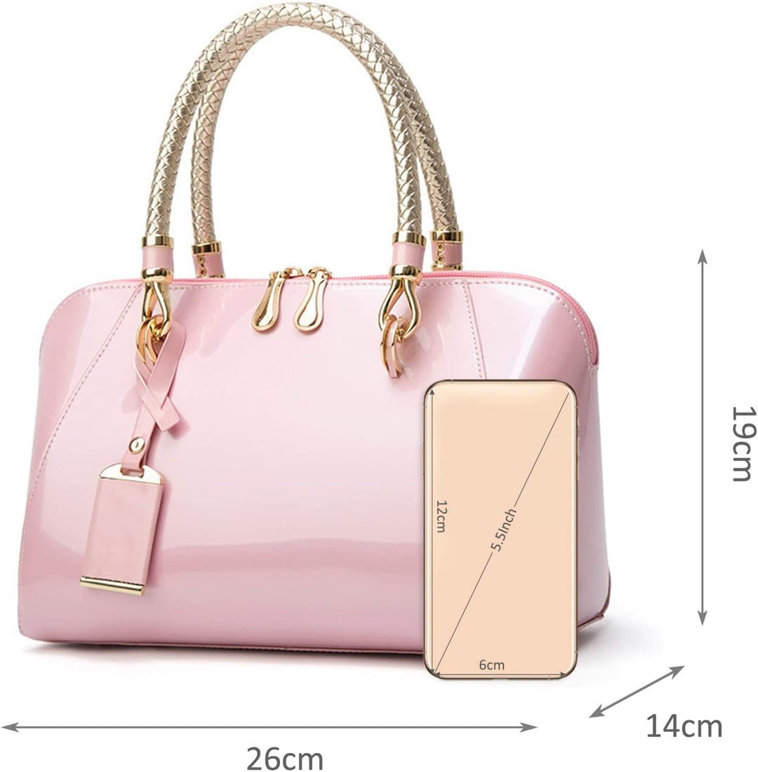 NICOLE & DORIS Mode Handtaschen Damen Lackleder Handtasche Elegant Schultertasche Frauen Umhängetasc