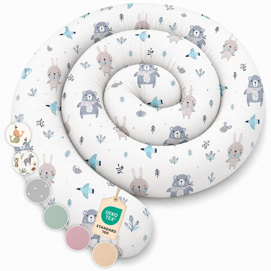Seitenschläferkissen aus 100% Baumwolle – Bettschlange Body Pillow, Lange Kopfkissen Bettrolle, Nack