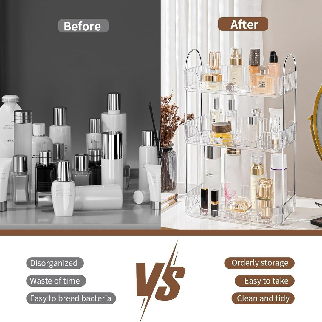 Make up Organizer, Kosmetik Organizer, Beauty Organizer, Hautpflege Organizer für Badezimmer (3 Schi