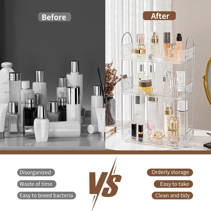 Make up Organizer, Kosmetik Organizer, Beauty Organizer, Hautpflege Organizer für Badezimmer (3 Schi