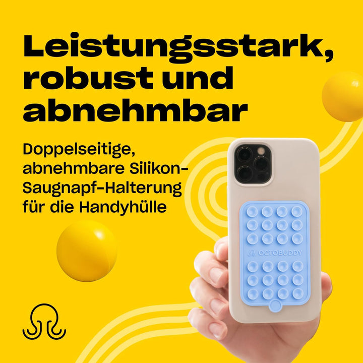 OCTOBUDDY Double - doppelseitige Silikon-Saugnapf Halterung fürs Handy - freihändige Saugnapfhalteru
