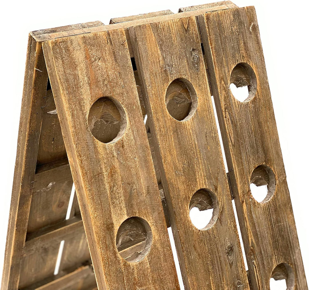 DanDiBo Rüttelbrett Weinregal Flaschenregal für 24 Flaschen aus Holz 96171 Natur Vintage dunkel