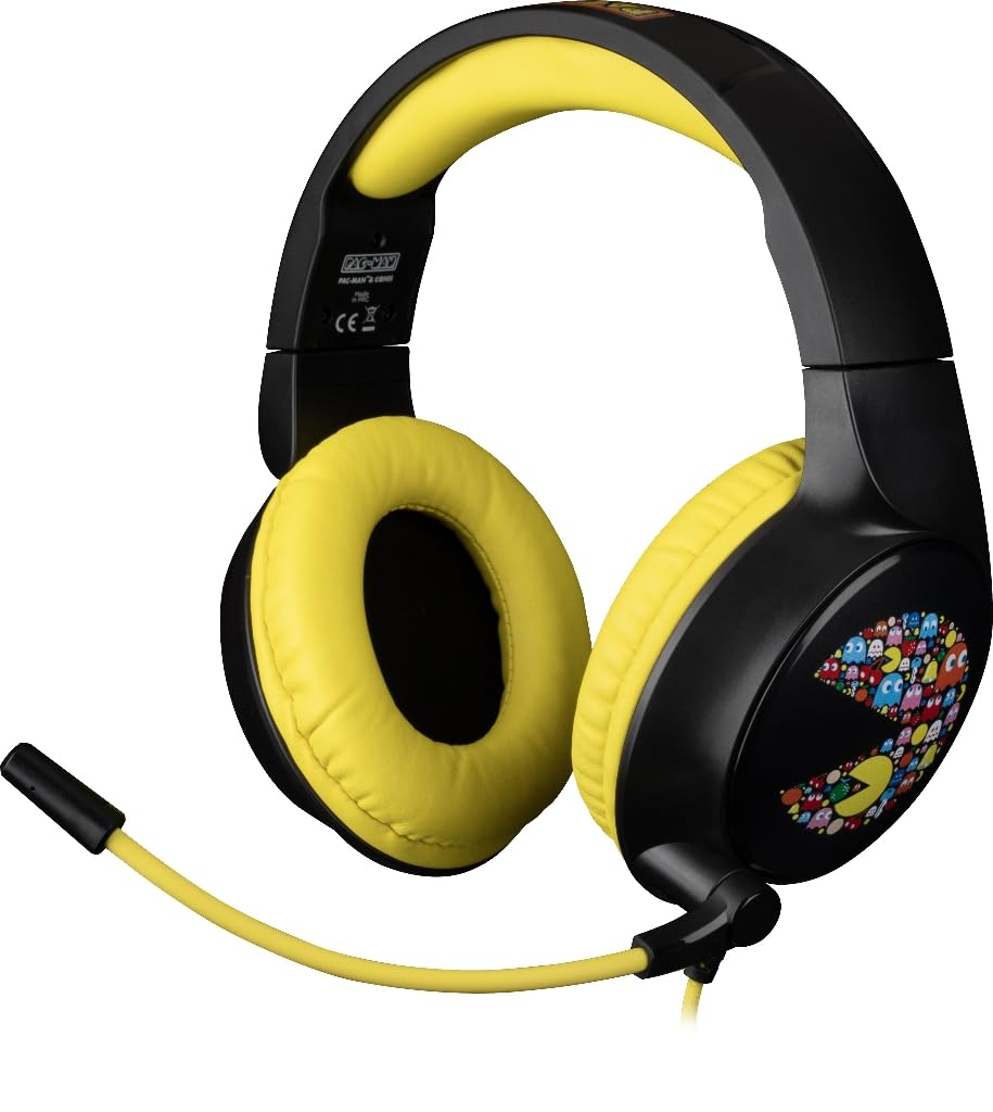 Konix Pac-Man Kabelgebundenes Over-Ear-Gaming-Headset für PC, PS5, Switch 2, Xbox Series X|S - 45°-M