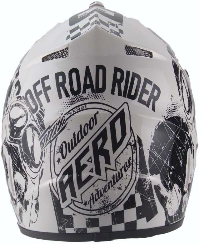 Kinder Crosshelm Skeleton AHP – Motorradhelm für Kinder, ABS-Schale, robuster Kinderhelm für Downhil