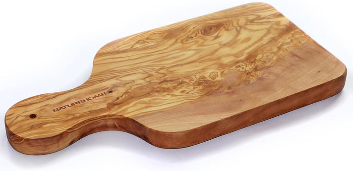 NATUREHOME Olivenholz Schneidebrett antibakteriell Vesperbrett Holz Brett Griffbrett 30x14x1,3 cm S,