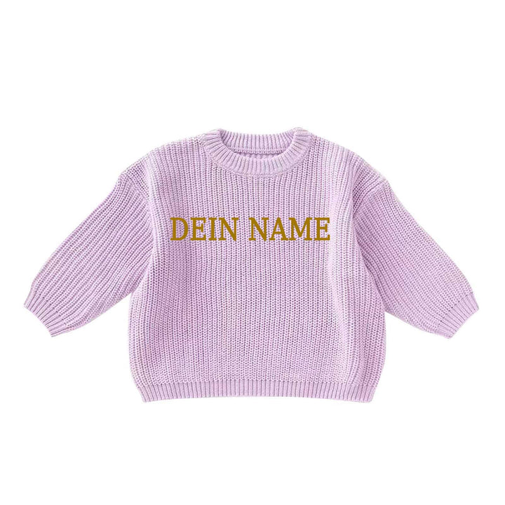 Personalisierte Pullover Baby 3 Monate - 5 Jahre Strickpullover Kleinkinder mit Name Stickerei Warm