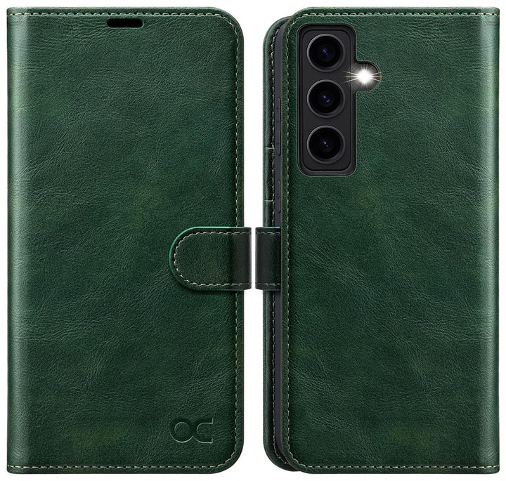OCASE Handyhülle Kompatibel für Samsung Galaxy S24 5G Hülle Premium Leder Flip Klappbare Klapphülle