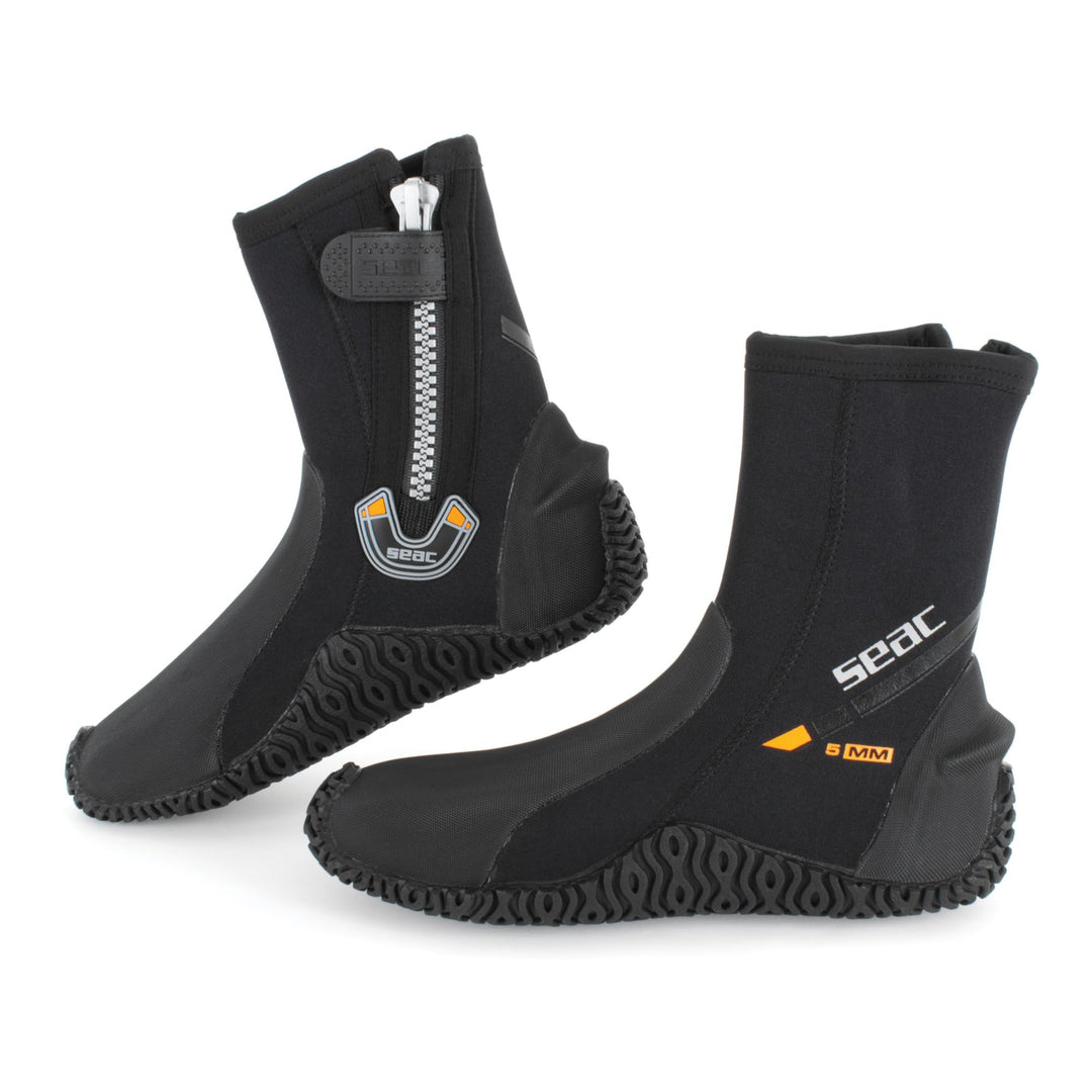 Seac Basic HD, Füssling aus 5 mm Neopren und fester Laufsohle, Taucherschuhe für Geräteflosse XS, XS