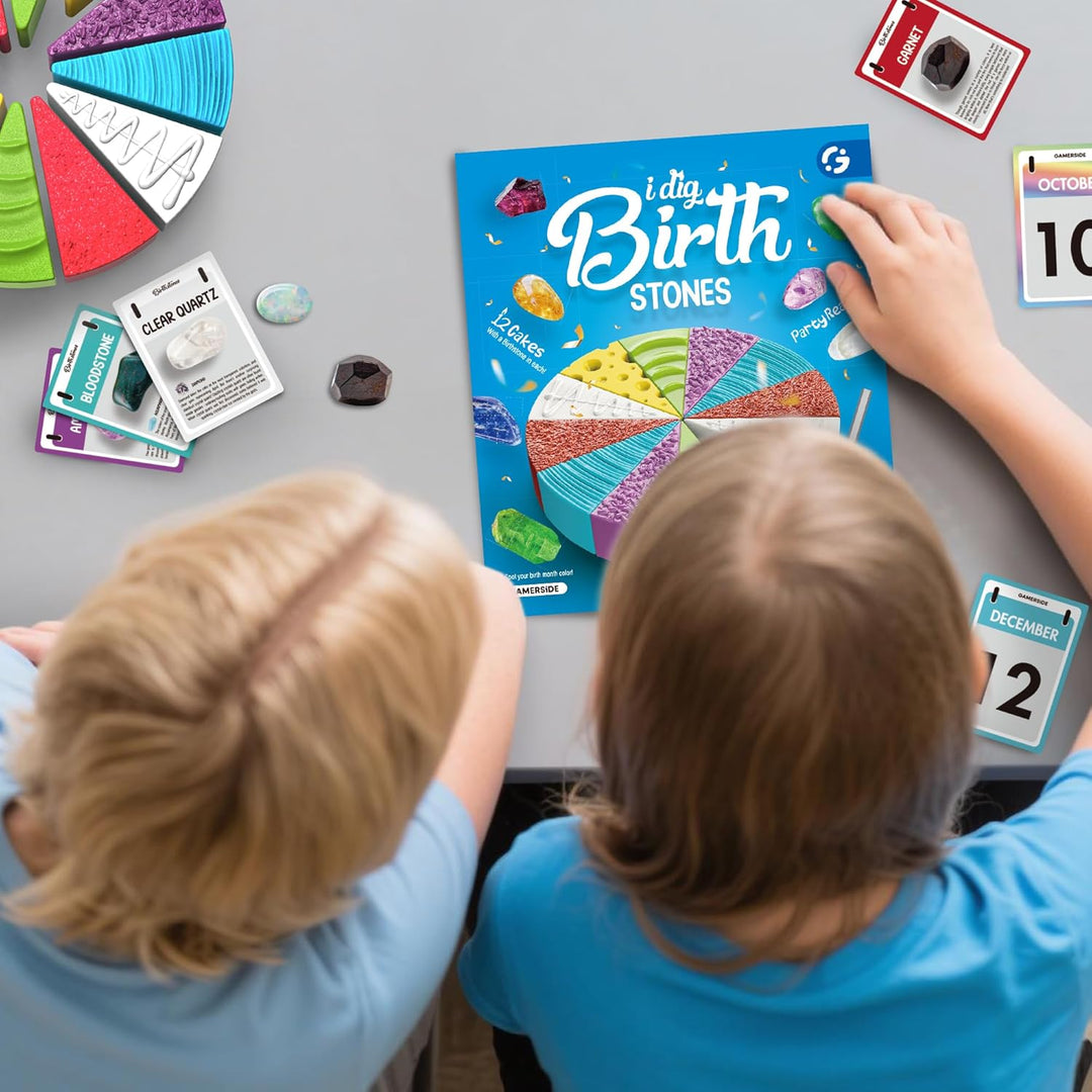 Gamerside Ausgrabungsset für Kinder ab 7 Jahren, Edelsteine und Mineralien Ausgraben Set mit 12 Stei