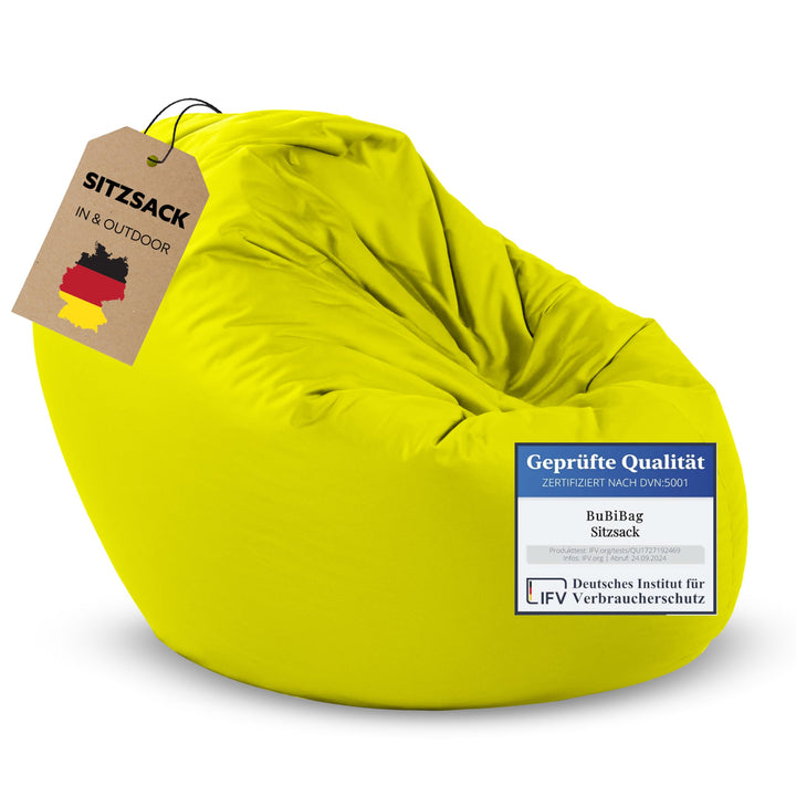 BuBiBag 2in1 Sitzsack L - XXL mit Füllung für Kinder & Erwachsene, Gaming Beanbag & Bodenkissen für
