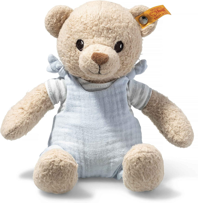 Steiff 242625 GOTS Niko Teddybär 26cm, beige/blau