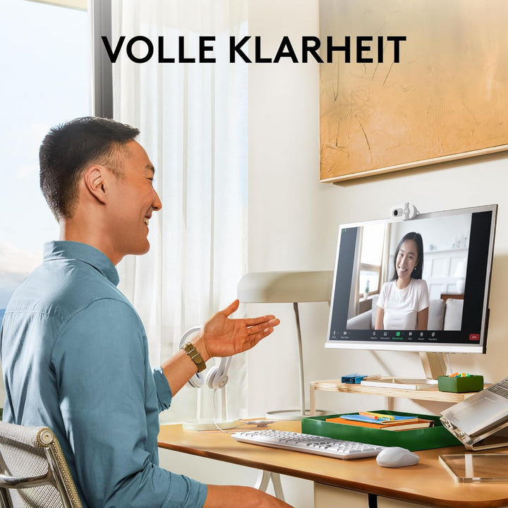 Logitech Brio 100 Full HD-Webcam für Meetings und Streaming, Auto-Lichtausgleich, integriertes Mikro