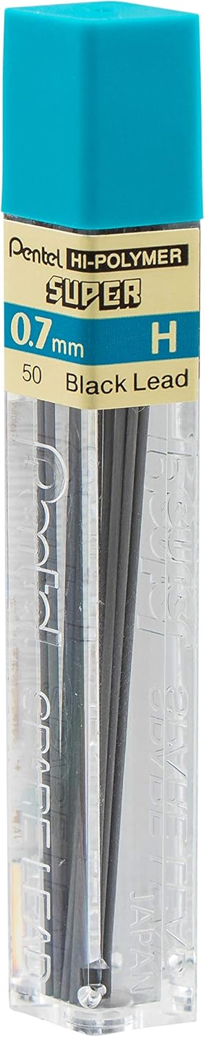 Pentel Super Hi-Polymer-Mine, 0,7 mm, Medium, H, 144 Stück Mine (50 H)