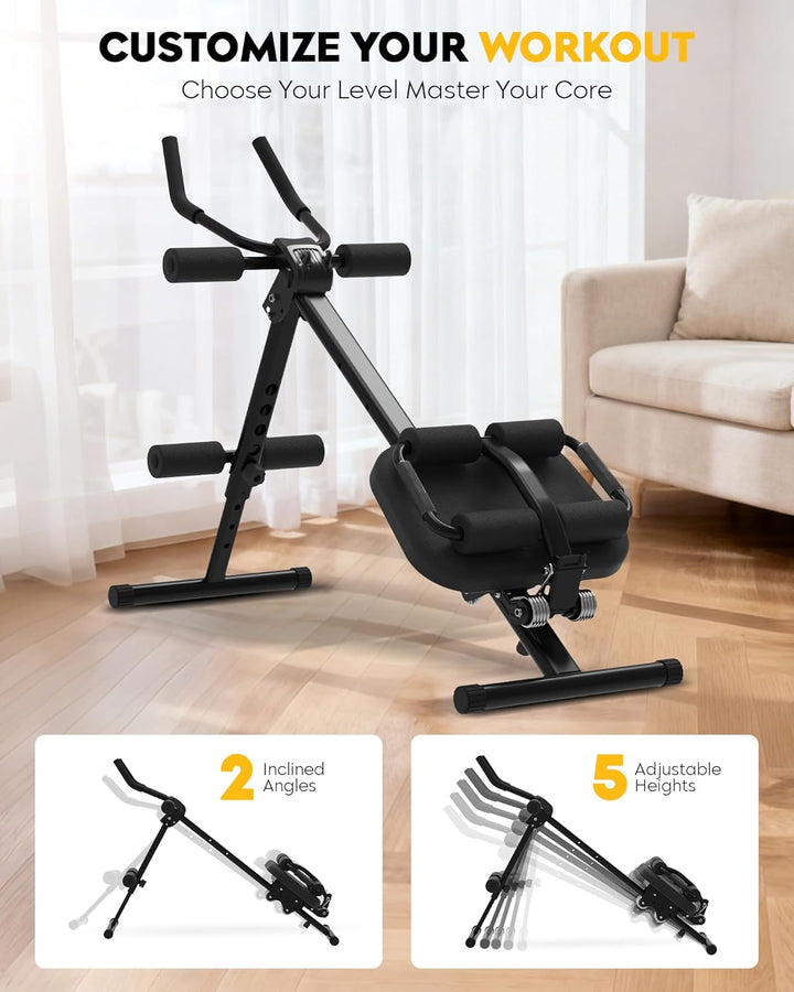 GuuG Bauchmuskeltrainer Bauchtrainer für Zuhause: Bauch Trainingsgerät Klappbar Bauchmuskeltraining