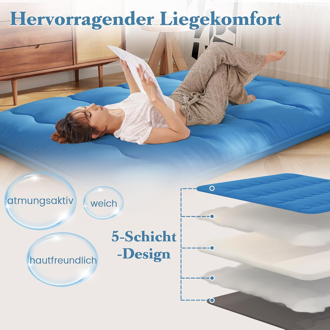 COSTWAY Japanische Futon Matratze, Tatami-Matte, Bodenmatratze, Klappmatratze mit waschbarem Bezug,