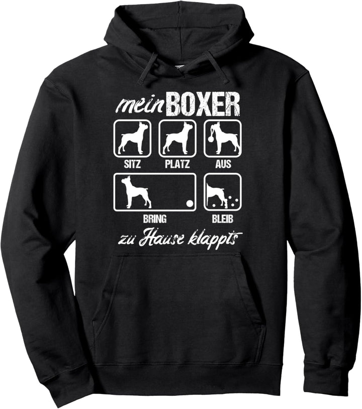 Boxer Hund Hunderasse Hundebefehl Hundebesitzer Hundeliebe Pullover Hoodie