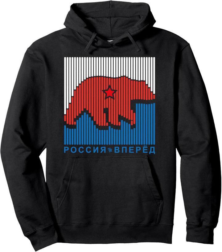 Russische Bär Gehen Sie Russland Farbflagge Moskauer Kunst Pullover Hoodie