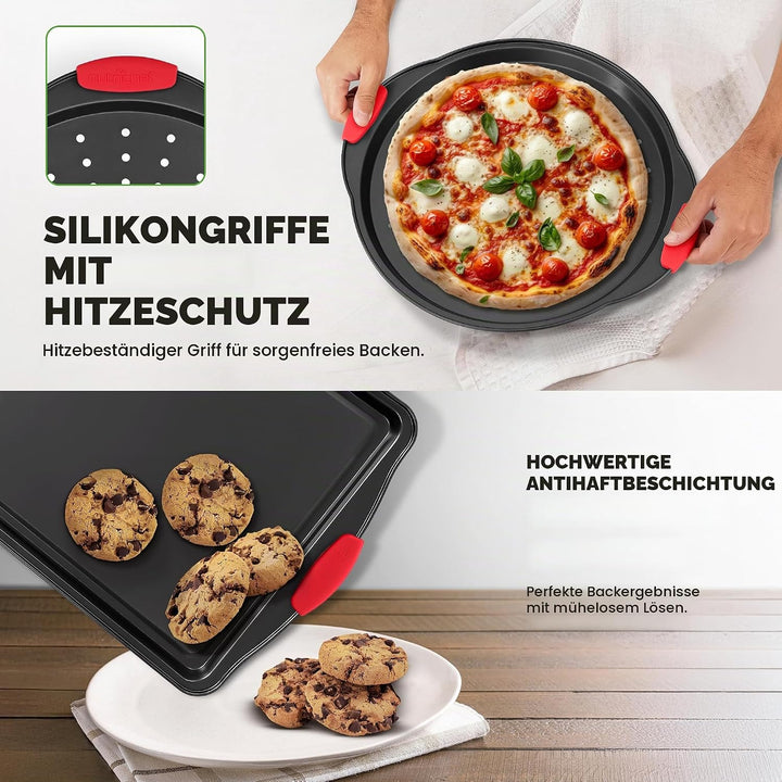 Nutrichef NCSBS10S hitzeroten Silikongriffen, ofenfest, Eisen, schwarz 10 Piece Set Schwarz, 10 Piec