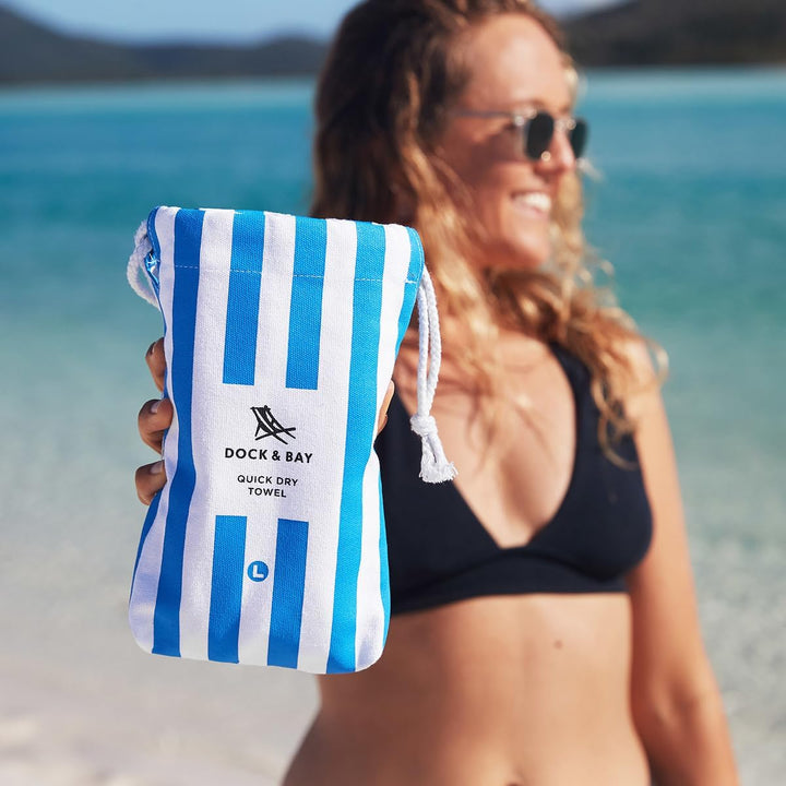 Dock & Bay Strandhandtuch - Super saugfähig, trocknet schnell, ohne Sand - Kompakt, Leicht - 100% Re