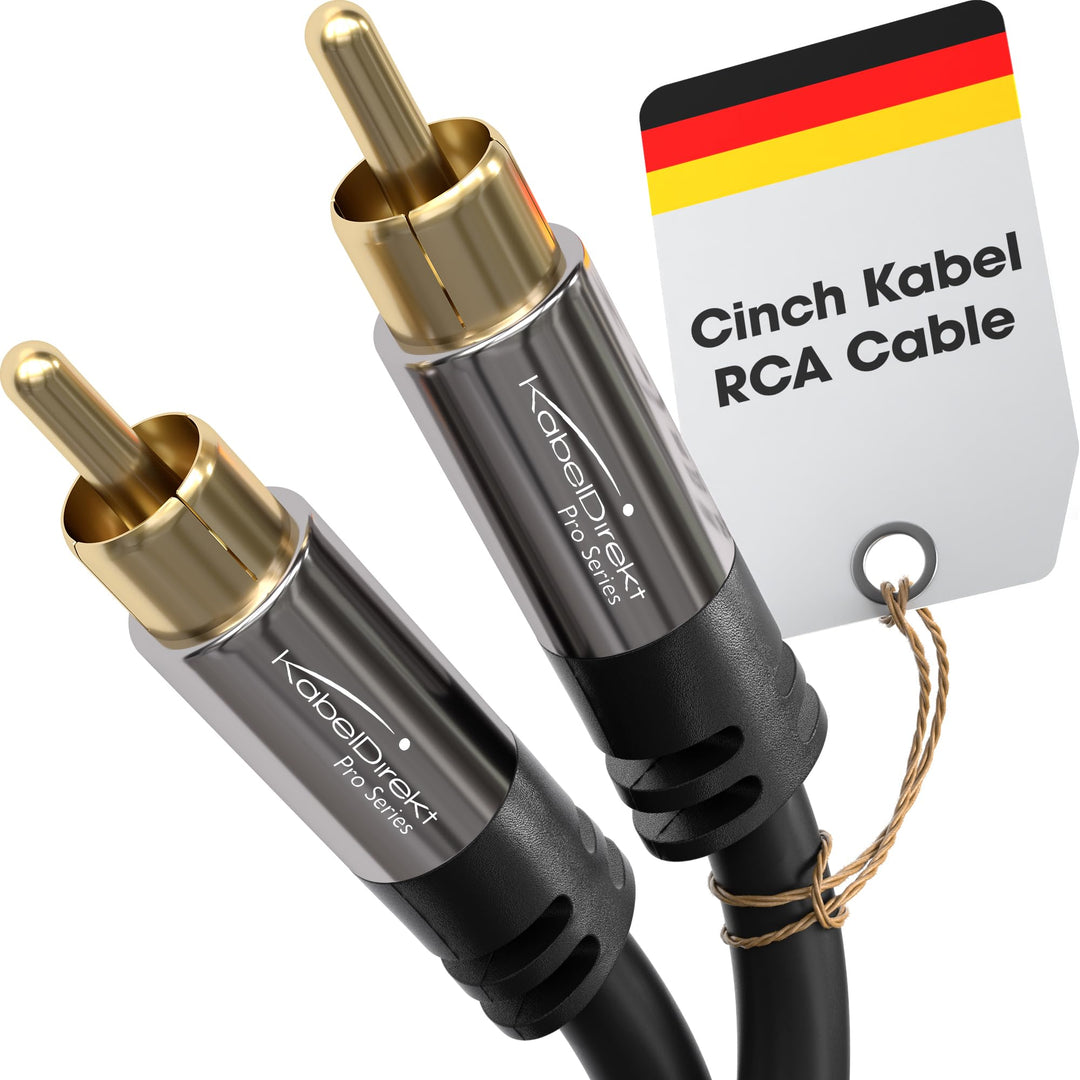 KabelDirekt – 10 m – Cinch-Subwoofer-Kabel, 1 Cinch auf 1 Cinch, Audio/Digital/Video (Koax-Kabel, RC