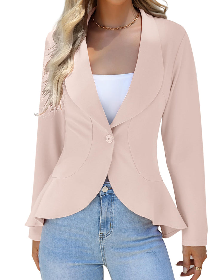 KOJOOIN Damen-Blazer Casual Open Front Cardigan Langarm-Blazer Cardigan Lässiger Arbeits-Blazer Büro