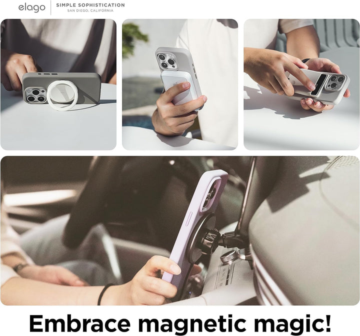 elago Magnetische Silikonhülle kompatibel mit iPhone 15 Pro Max, kompatibel mit Allen MagSafe-Zubehö