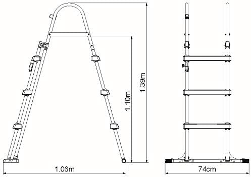 Bestway Flowclear Sicherheitsleiter, 107 cm, Maximale Tragfähigkeit: 150 kg Multicolor Höhe: 107 cm